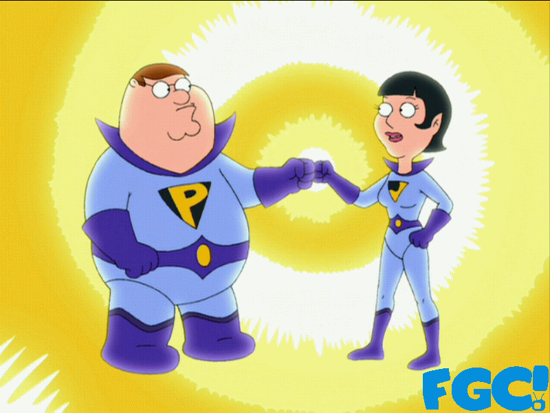 Peter as one of the Wondertwins on Family Guy